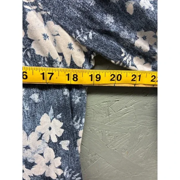 Michael Michael Kors Floral Print Top Women's‎ P/S Blue White 3/4 Sleeve - Picture 6 of 9